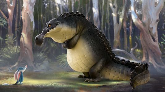 Perry facing an unnamed crocodile. This artwork potentially became the basis of one of the clips seen in Alexis Wanneroy's animation reel.