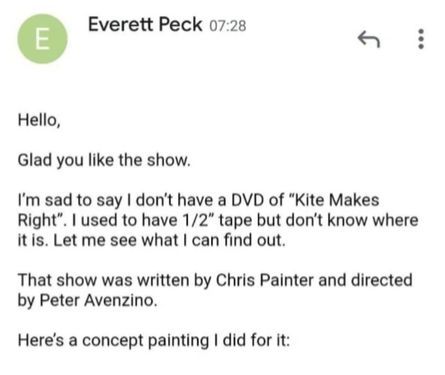 The reply email he received.