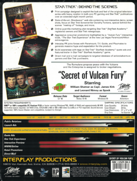 Back cover, promoting the upcoming game, with a January 1998 release.