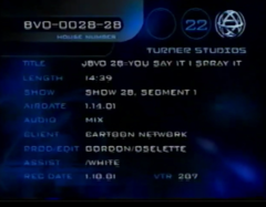 The start of a caller's Turner Studios VHS tape copy of the first segment of episode 28, "You Say It, I Spray It".