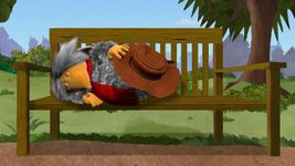 An early screenshot featuring Orinoco sleeping on the bench.