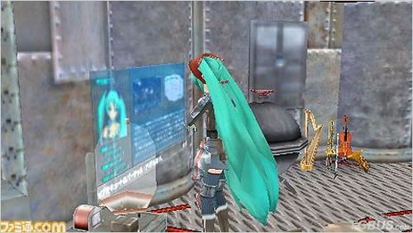 In-game screenshot of the playable demo (With Miku in the beta DIVA Room.)
