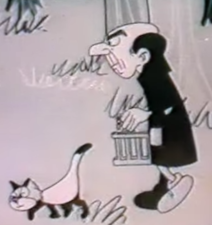Screenshot of the episode "Smurfnapped" showing Gargamel and Azrael. Judging by Azrael's apperance, this episode appears to be from an older episode.