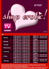 Shop Erotic TV's schedule and channel listings, from their website, 2008-2009.