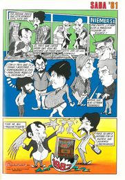 Comic strip announcing 4 en Línea and El Fin del Tiempo for a 1982 release.