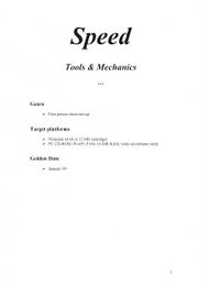 Design document from when the game was based on Speed 2.