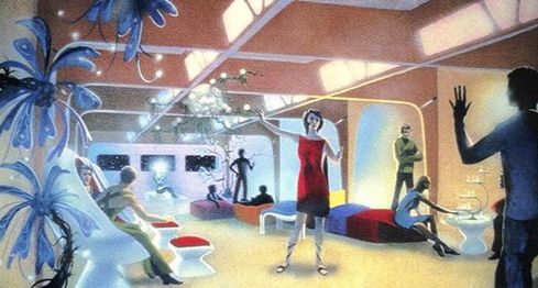 Concept art of the lounge.