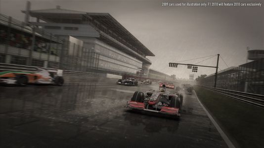 Wet weather at the start of the Italian Grand Prix.