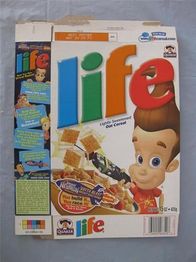 A box of Life cereal containing a game code.