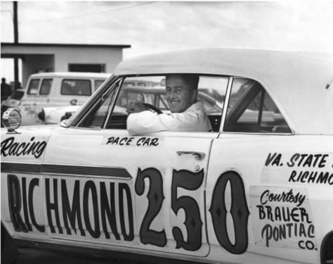 Paul Sawyer promoted the race by driving the Richmond pace car to the 1963 Riverside 500.