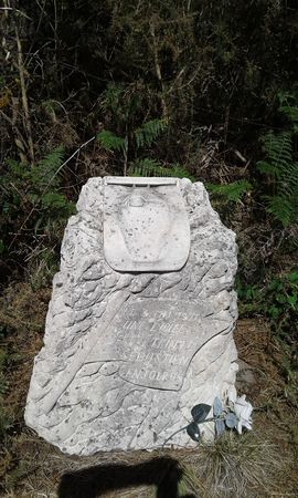 Memorial stone placed at the scene of the accident.