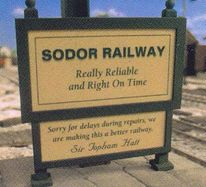 The original Sodor Railway sign.