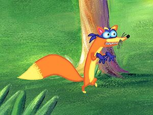 Swiper on his way to steal Tico's ice cream.