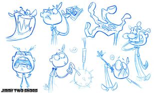 Sketches of the main characters.