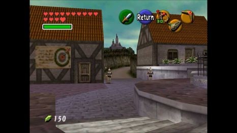 Screenshot of a town in the game.
