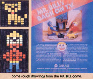 Prototype drawings of the sprites from the July 1983 issue of Electronic Fun with Computers & Games (page 83).