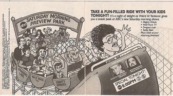 Illustrated preview for Saturday Morning Preview Park, including "Wolf Rock TV".