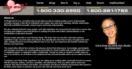 Shop Erotic TV's About Us page, 2007-2010.