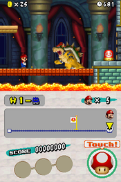 Mario fighting Bowser.