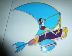 Sailor Mars on her space windsurf.